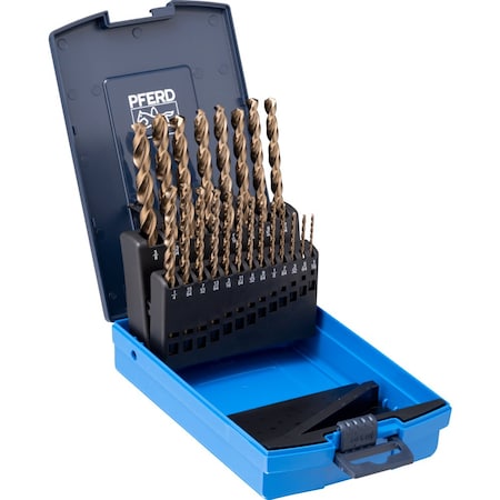 Pferd HSS Twist Drill Set 1/16 - 3/8 in. M35 Co5 INOX 21 pc 20075